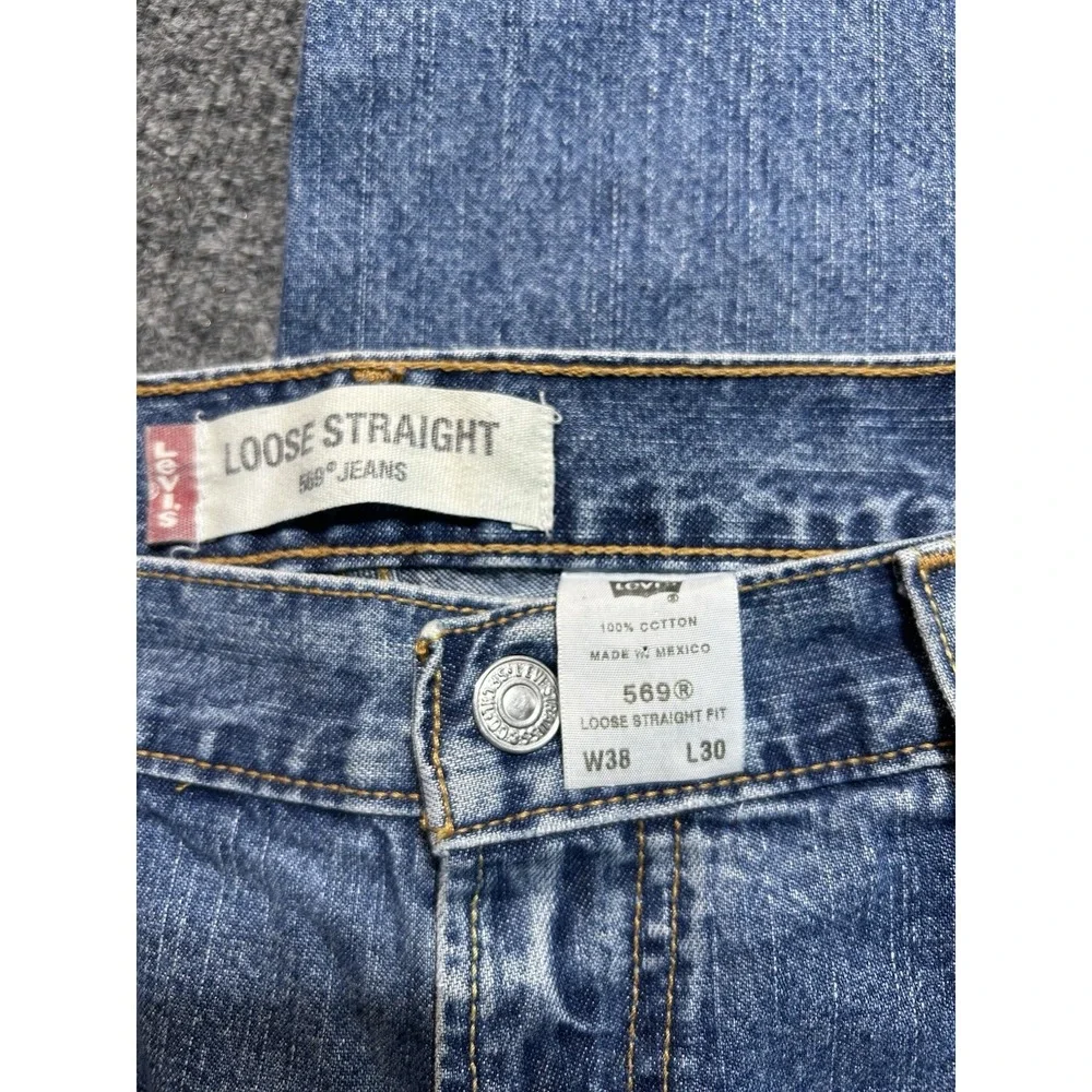 Levi's 559 Men's Relaxed Straight Jeans W38 L30 Blue Denim Loose Fit